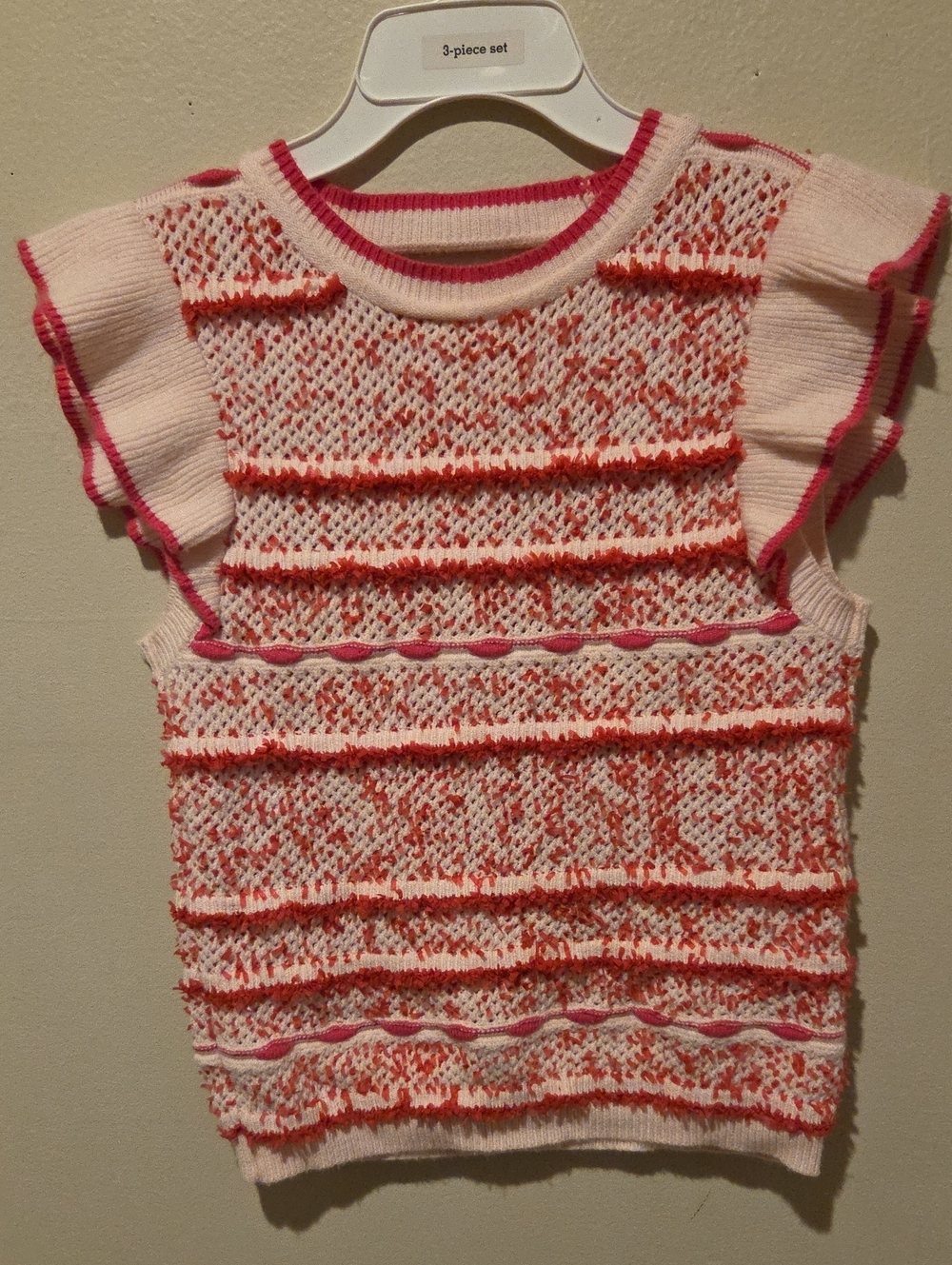 ❤️ THML FLUTTER SLEEVE TEXTURED STRIPE KNIT SWEATER TOP, SMALL - Picture 6 of 11